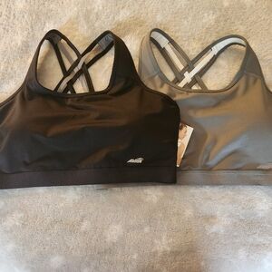 New Avia Black and Gray Sports Bras Medium Support